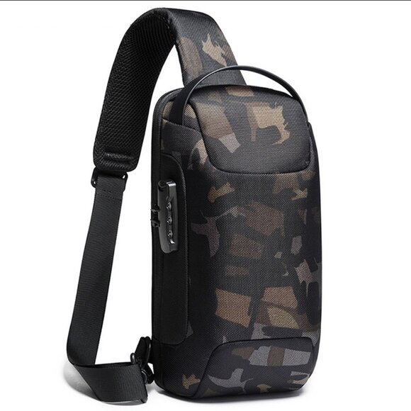 Anti-theft Sling Backpack Men's USB Chest Bag Waterproof Travel Hiking Daypack - Picture 1 of 3